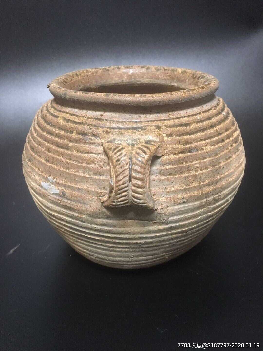 原始瓷汉代原始青瓷双系罐