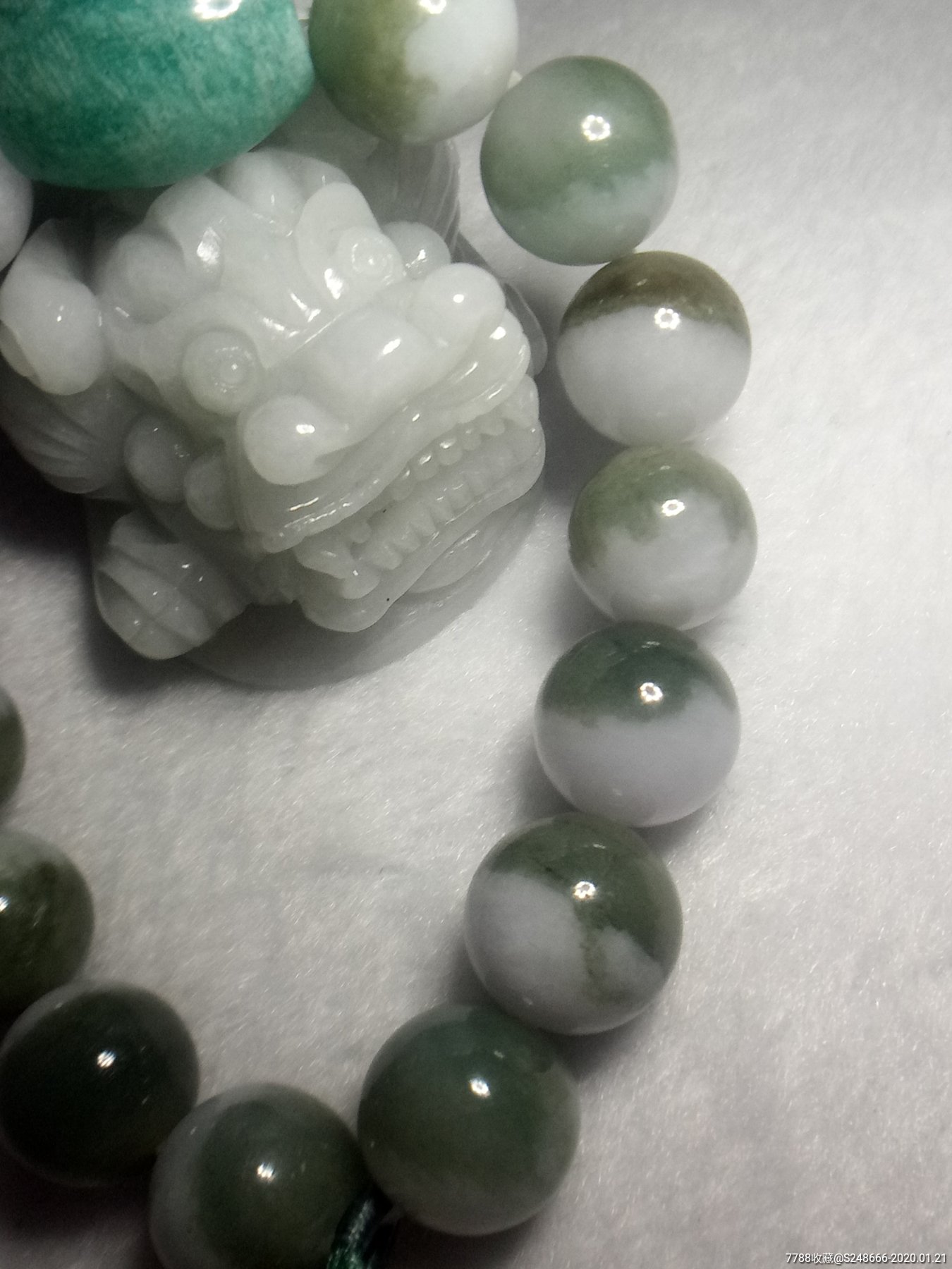 天然a货翡翠聚宝盆珠天河珠手串