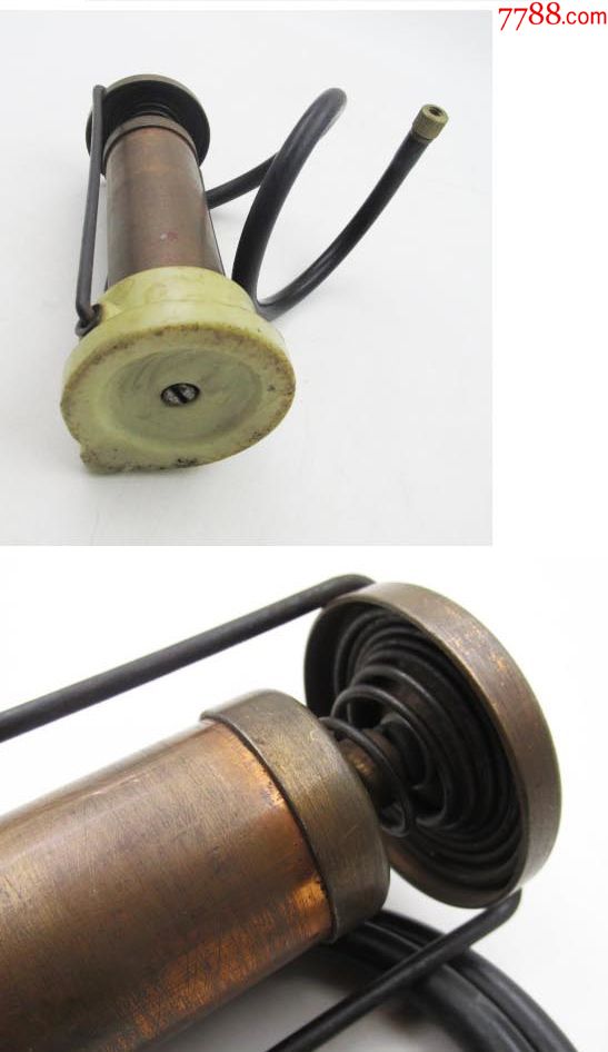 民国老式古旧小巧型压气筒~打气筒-高14.3厘米,上径5厘米,下径5.