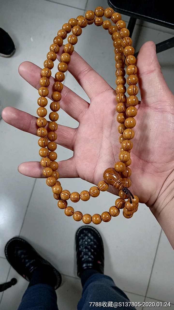 东北桃核手工打磨磨圆光珠108颗