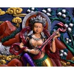 回流——唐卡【仙女】紫铜手工绘制，高端，大气，炫彩夺目，纯手工-彩金彩绘(se70828685)_7788收藏__收藏热线