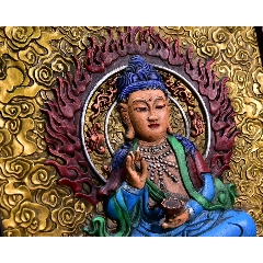 回流——唐卡【普贤菩萨】紫铜手工绘制，高端，大气，炫彩夺目，纯手工-彩金彩绘(se70828733)_7788收藏__收藏热线