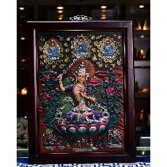 回流—–唐卡【文殊菩萨】紫铜手工绘制，炫彩夺目，纯手工-彩金彩绘·此唐卡寓意(se70828739)_7788收藏__收藏热线