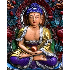 回流——唐卡【三世佛】：如来佛、药师佛、阿弥陀佛紫铜手工绘制，高端，大气(se70828805)_7788收藏__收藏热线