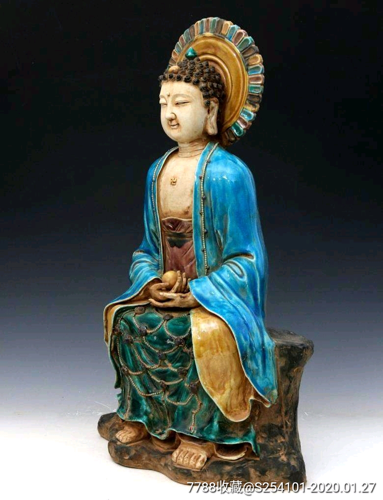 唐三彩佛祖坐像