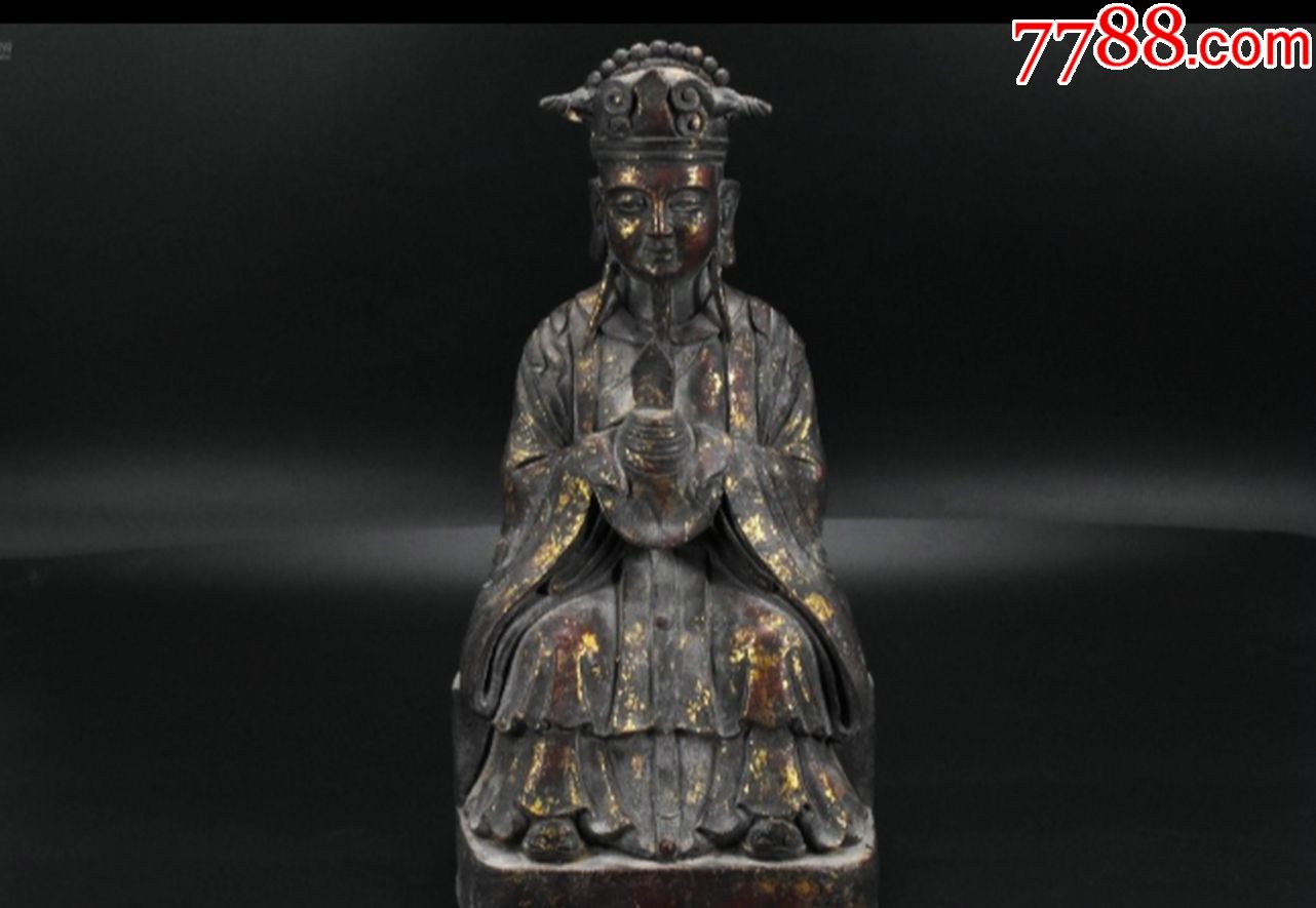 道教人物坐姿佛像开脸大方圆润慈眉善目面带微笑手持笏包老