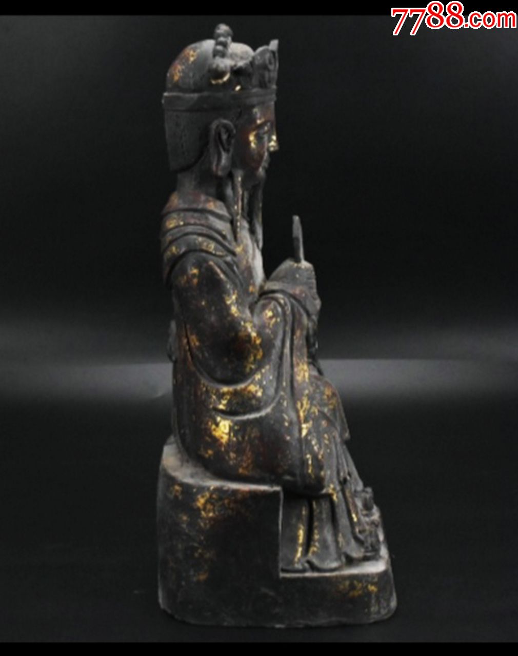 道教人物坐姿佛像开脸大方圆润慈眉善目面带微笑手持笏包老