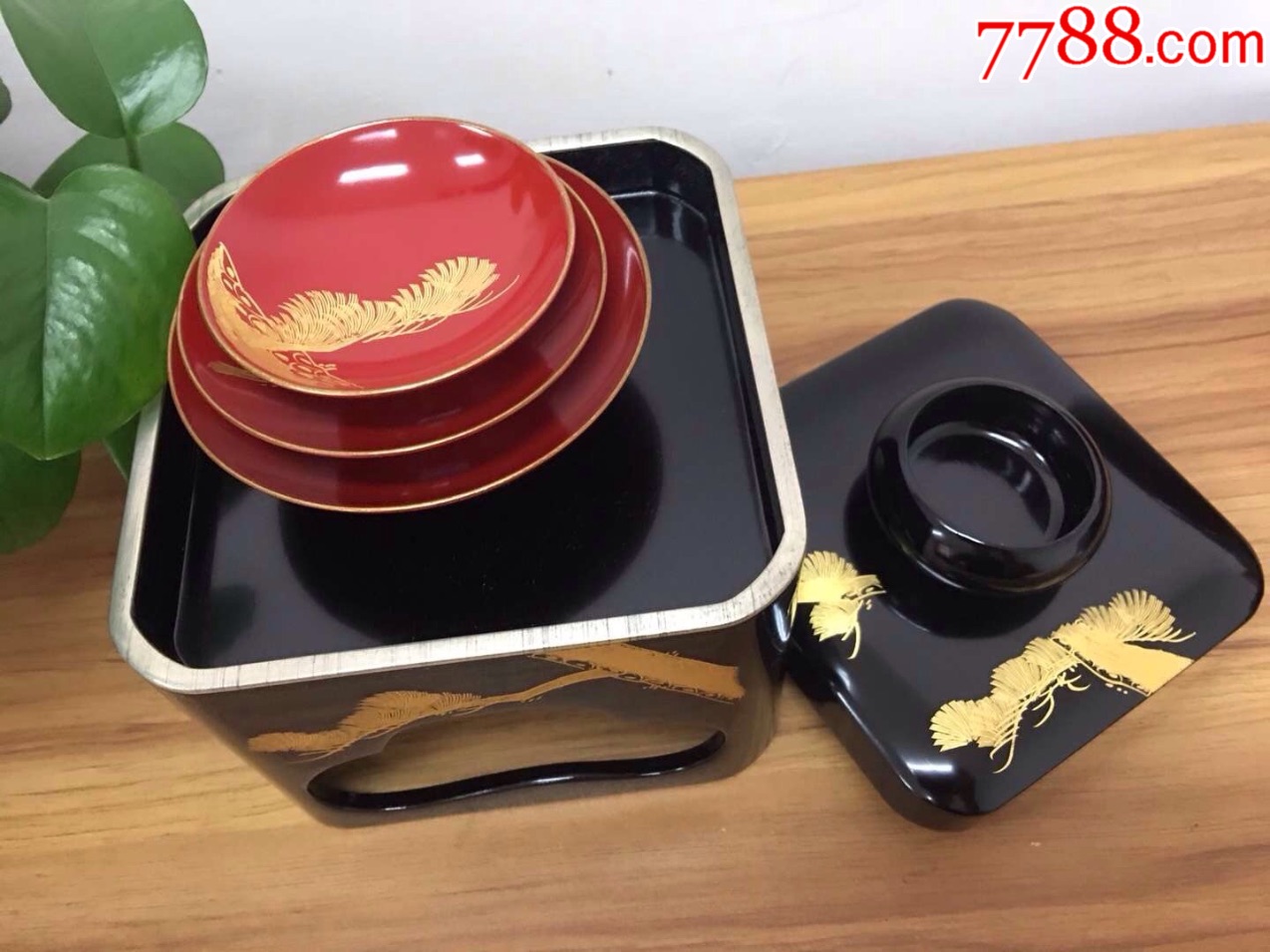 日本漆器.木胎大漆屠苏