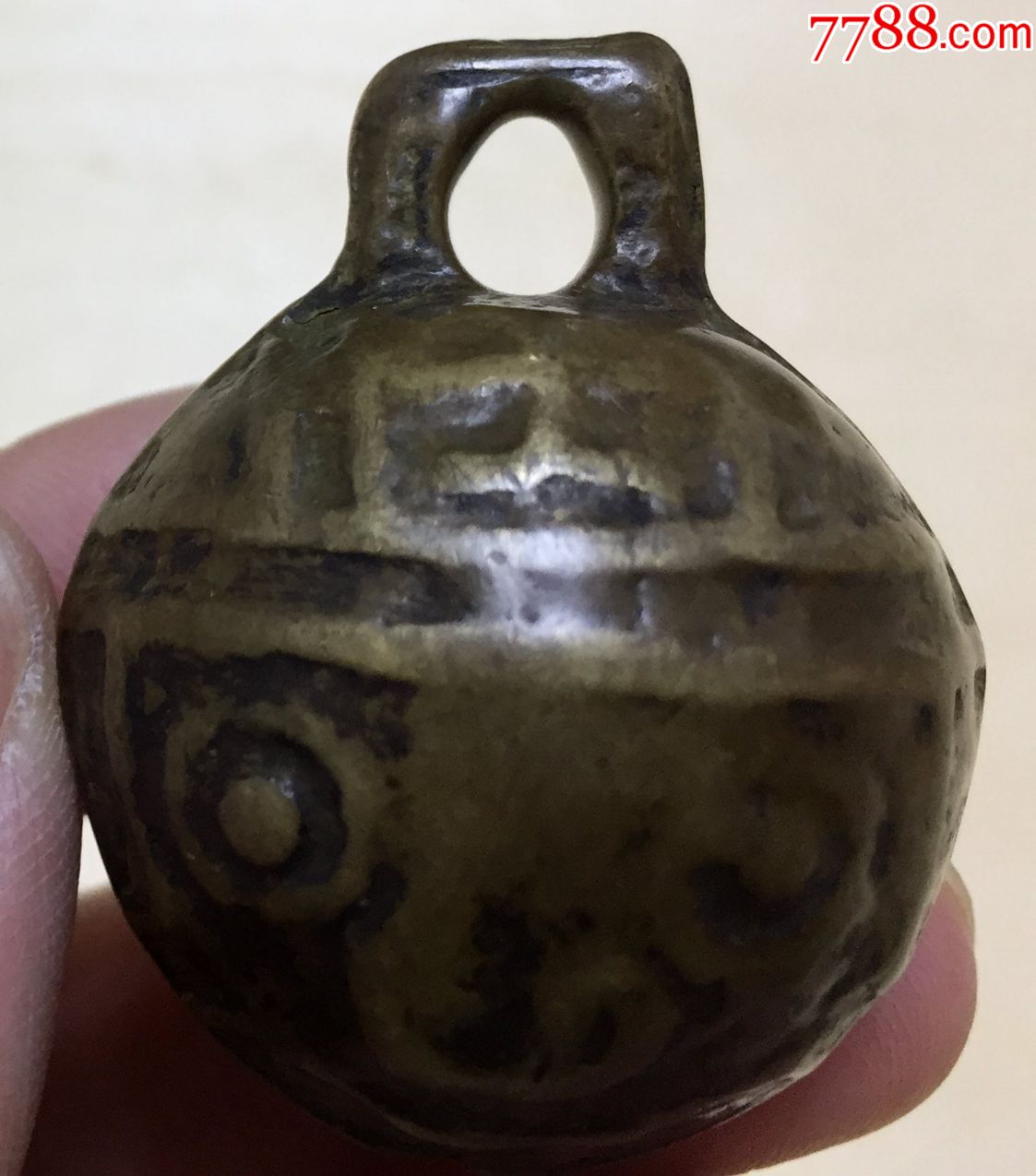 少见罕见清代老旧紫铜铜铃法器虎头铃铛虎王圆鼻包浆油润自然