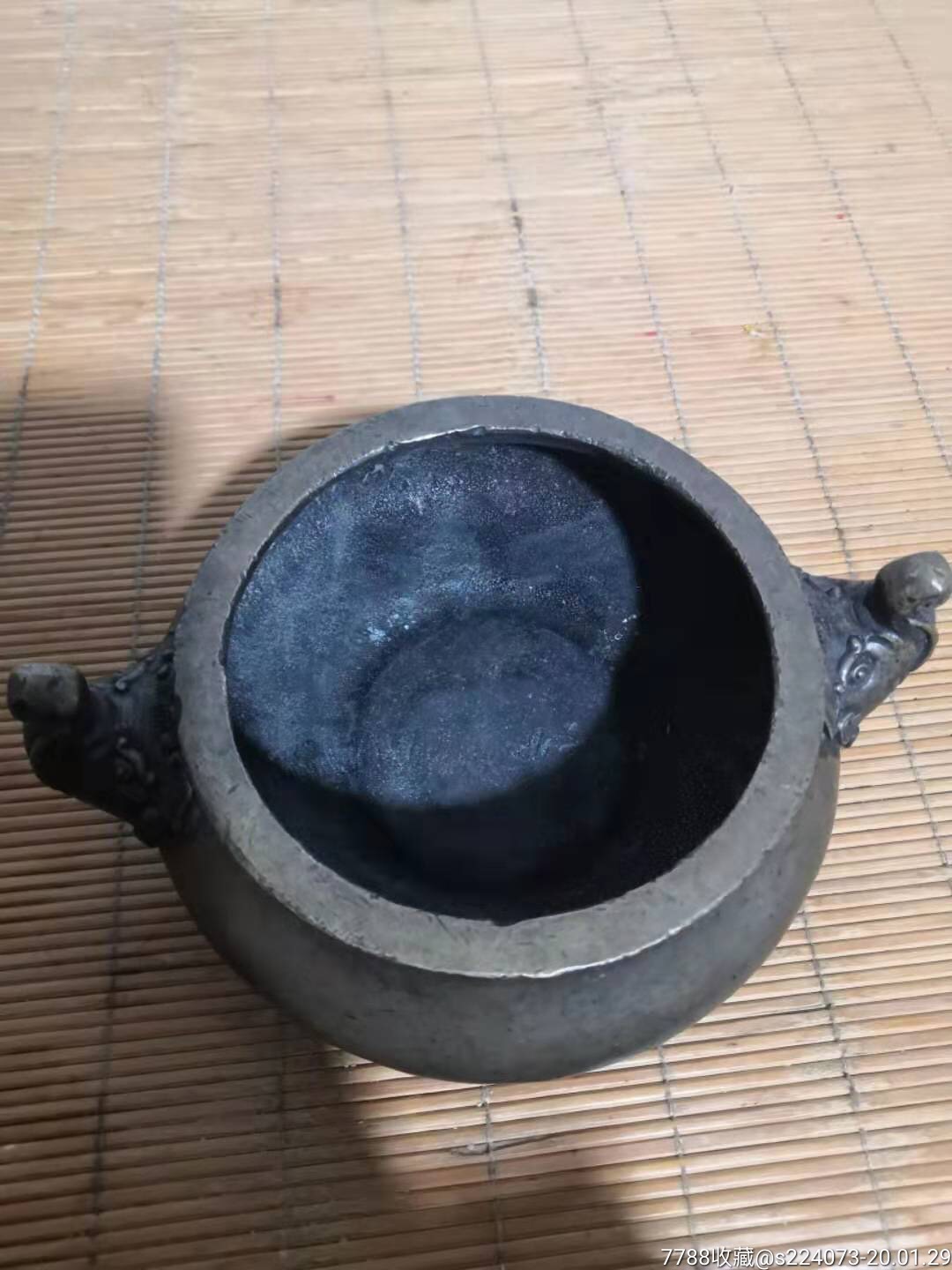 清代传世包浆象首耳铜香炉一个,全品_铜杂件_第1张_7788铜器收藏