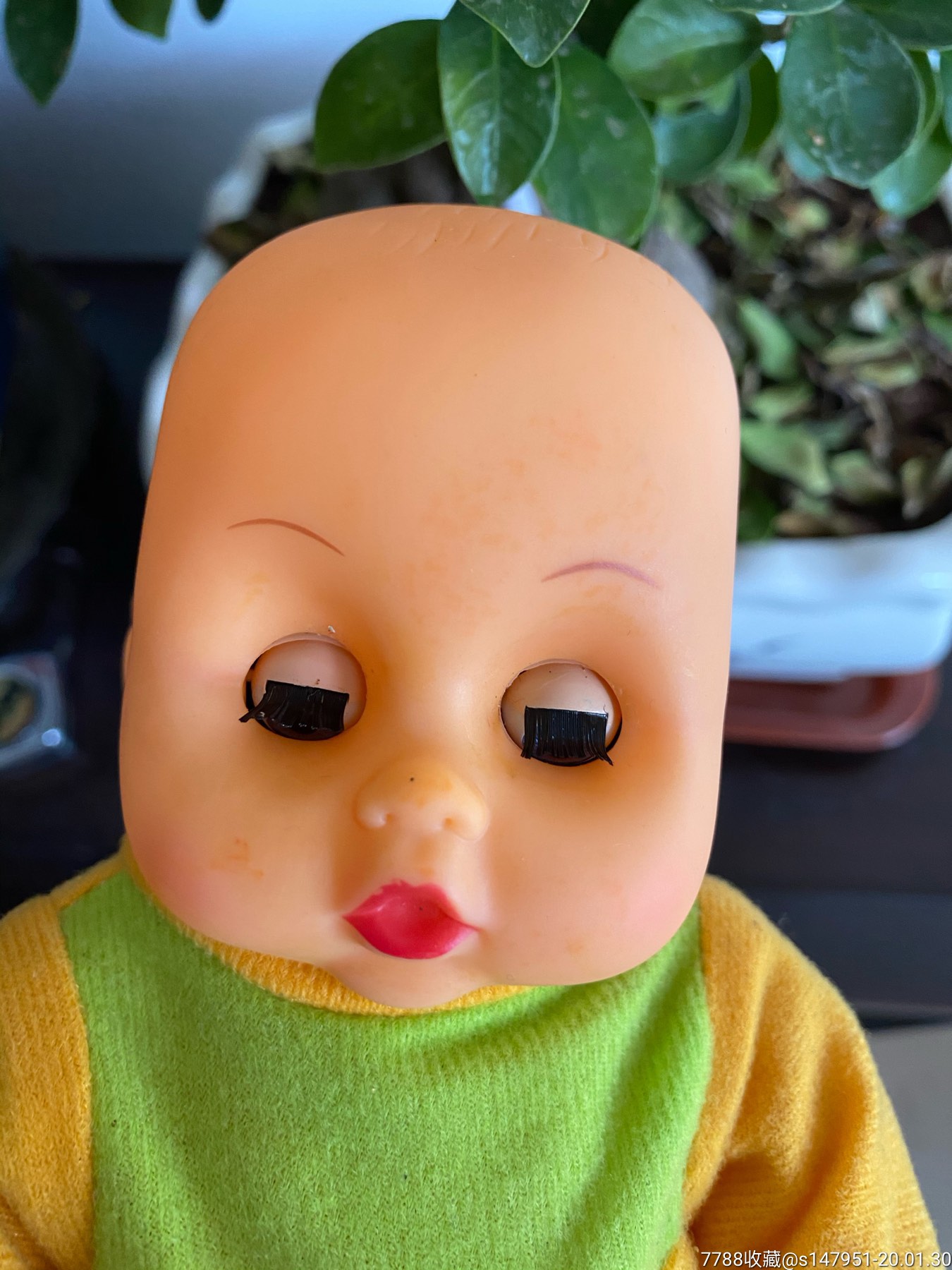 塑料动眼娃娃光头二手旧货怀旧收藏影视道具