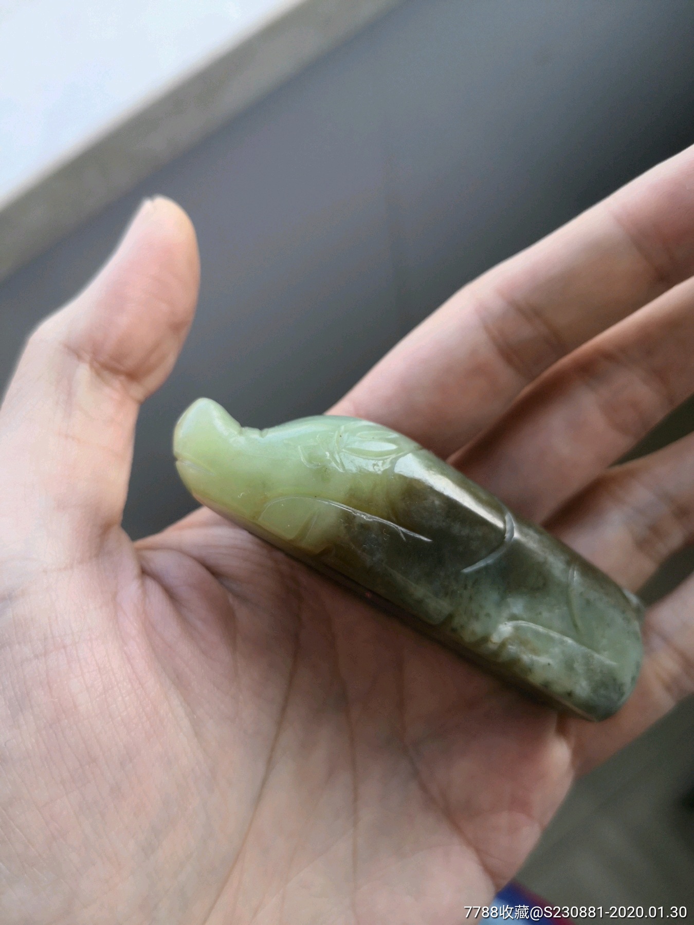 和田玉黄玉河磨猪握