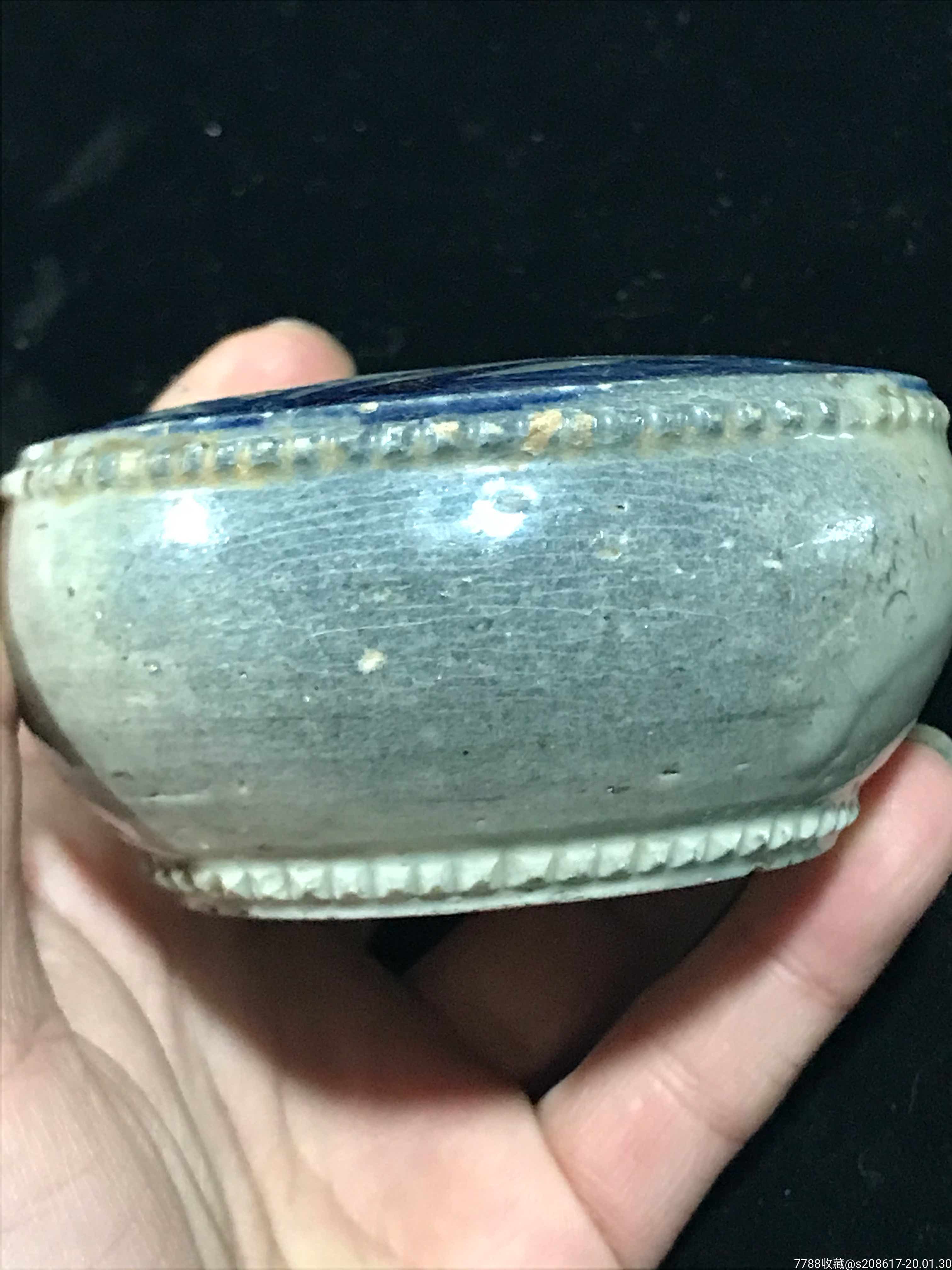 清末民国青花瓷笔洗青花瓷有冲处理