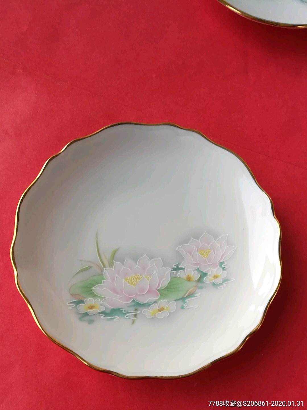 原法国黄金瓷器厂利摩日出品手工勾线金边瓷碟