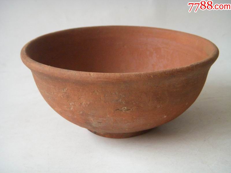 清末民国红陶碗钵手工民俗真品老货完好