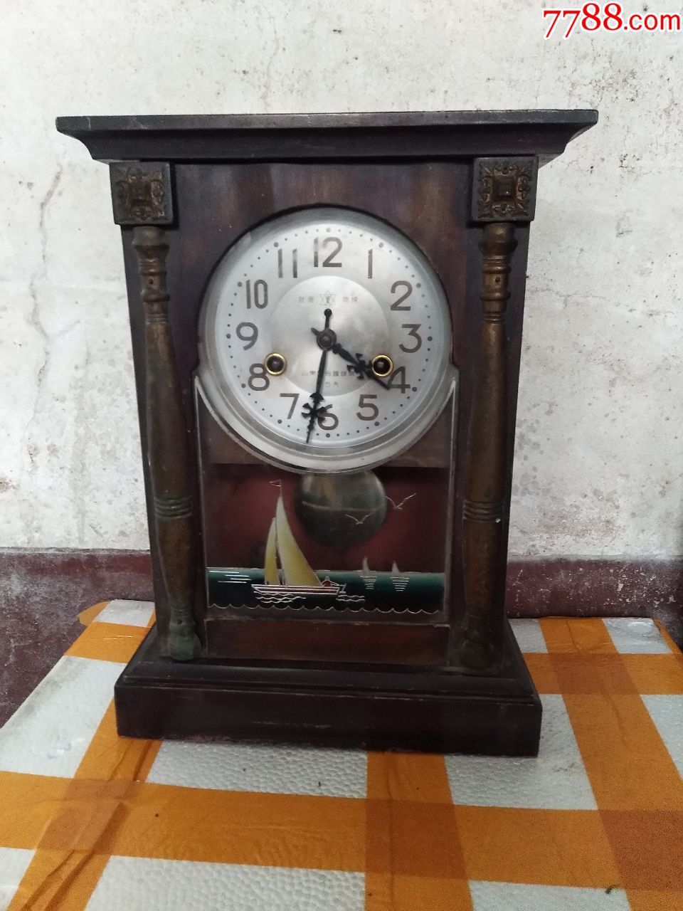 古董民俗二手怀旧老款式物件民国文革座钟圆头座钟机械座钟摆钟