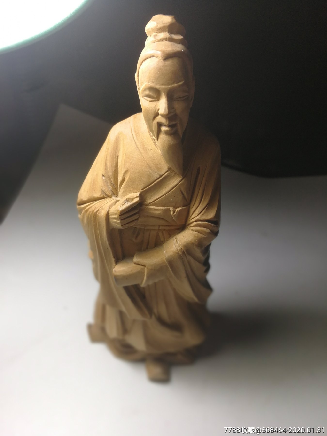 小叶黄杨木雕古代文人庄子全身立像一尊