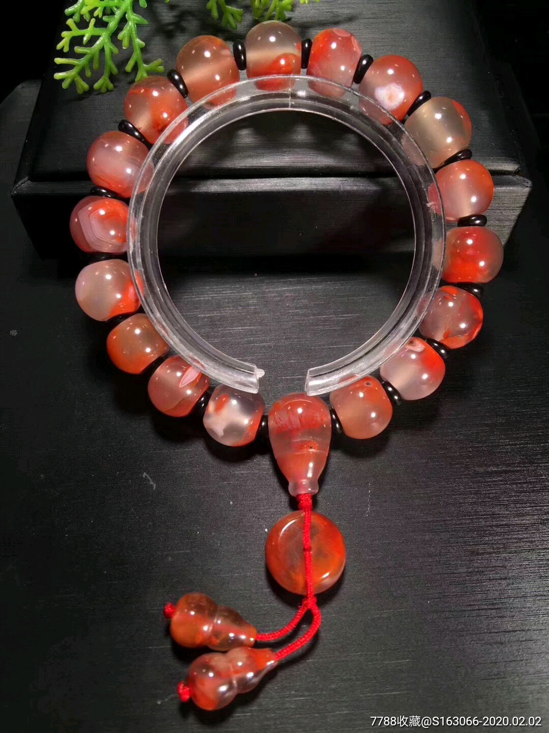福利价:天然川料冰飘南红单圈手链
