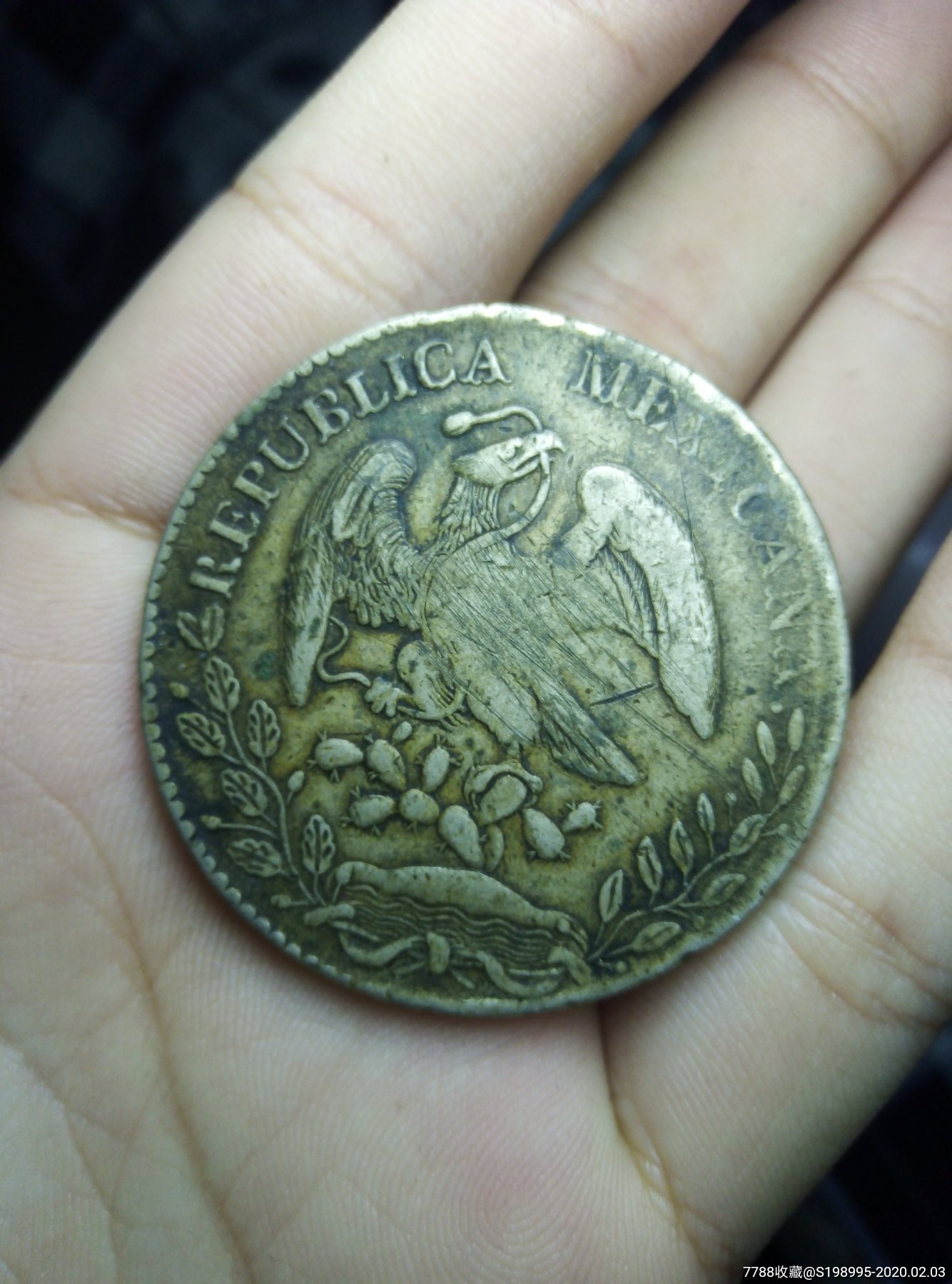 军阀高银私铸大嘴鹰,27.08g,带验银伤