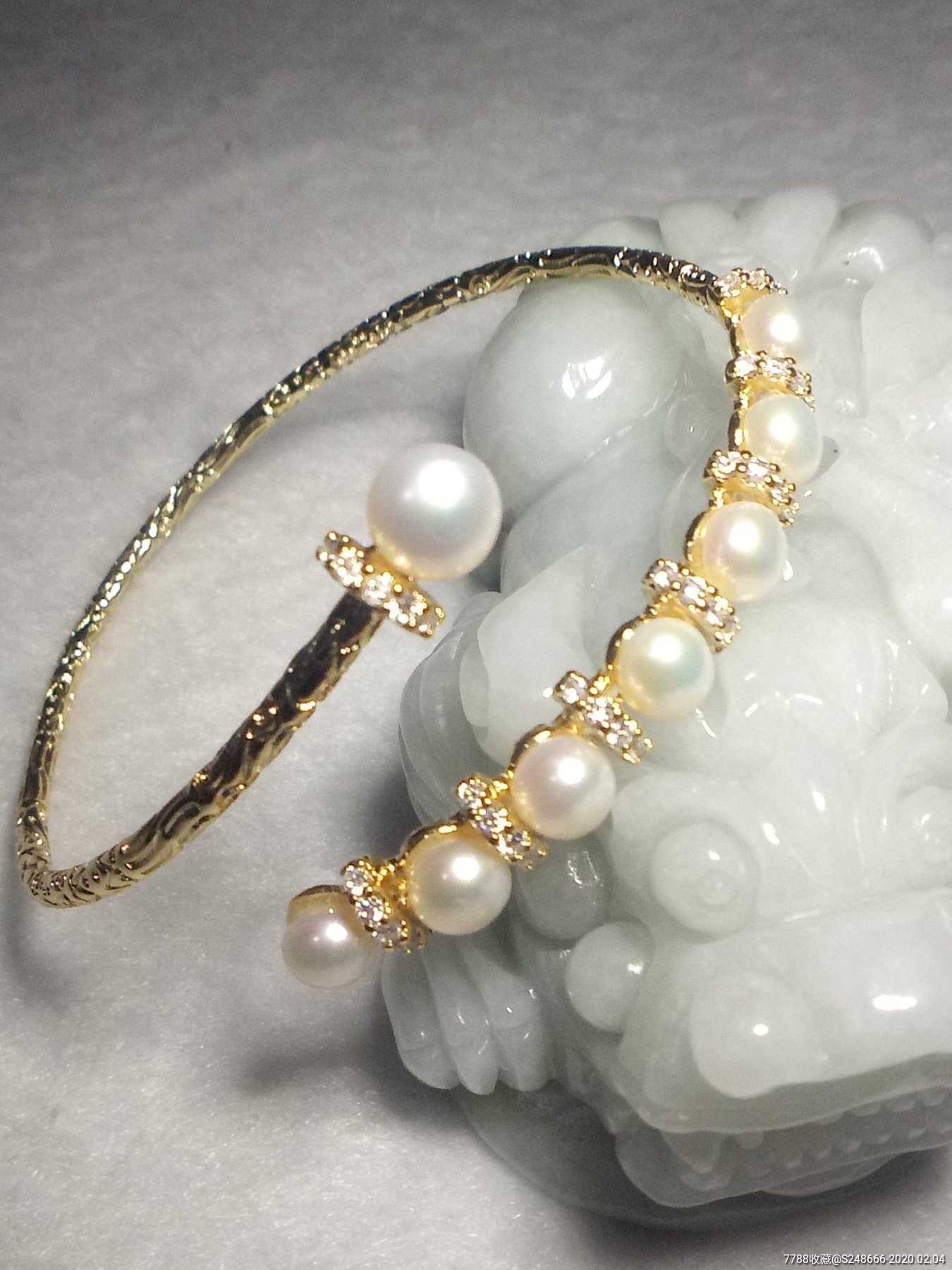 天然淡水珍珠14k注金珍珠手镯