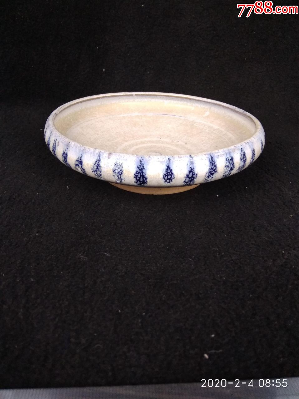 文房青花水盂文房(仿古)青花工艺品书法绘画用具