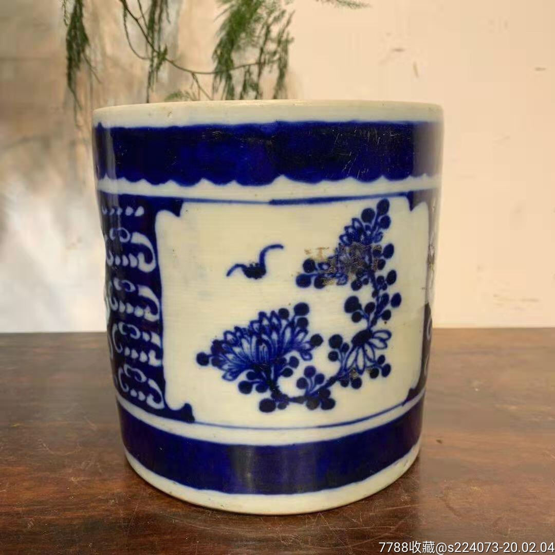 清代青花笔筒,全品包老._价格1080.0000元_第6张_7788收藏__收藏热线