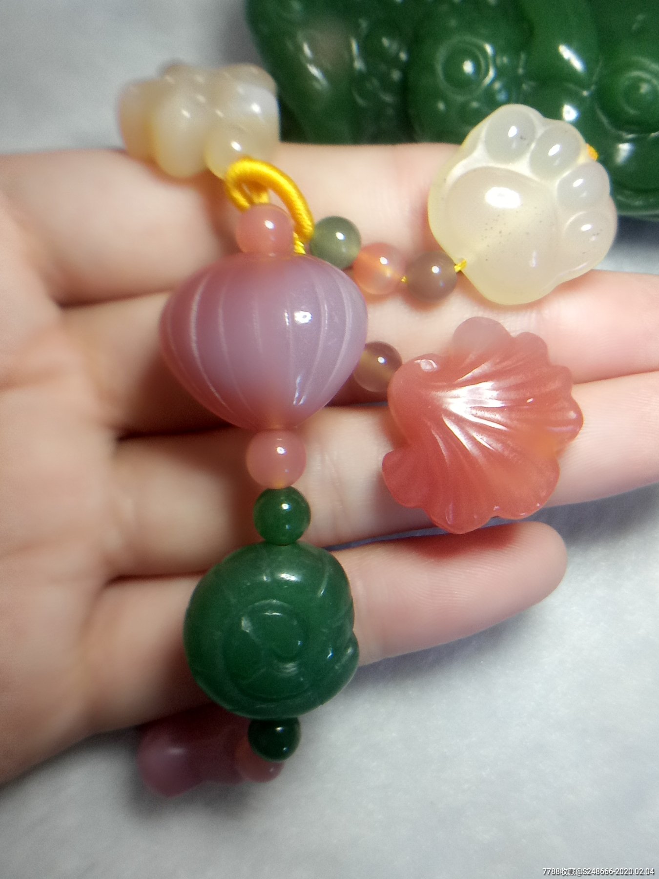 天然七彩盐源玛瑙海洋世界手串