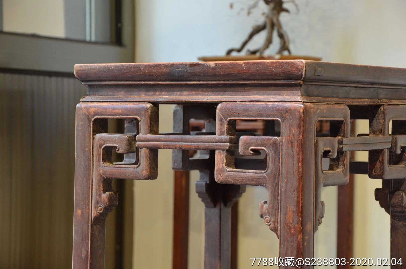 花几此器呈苏工制式,简洁素雅原档皮克,全品牢固.榨槡木清代尺寸;4