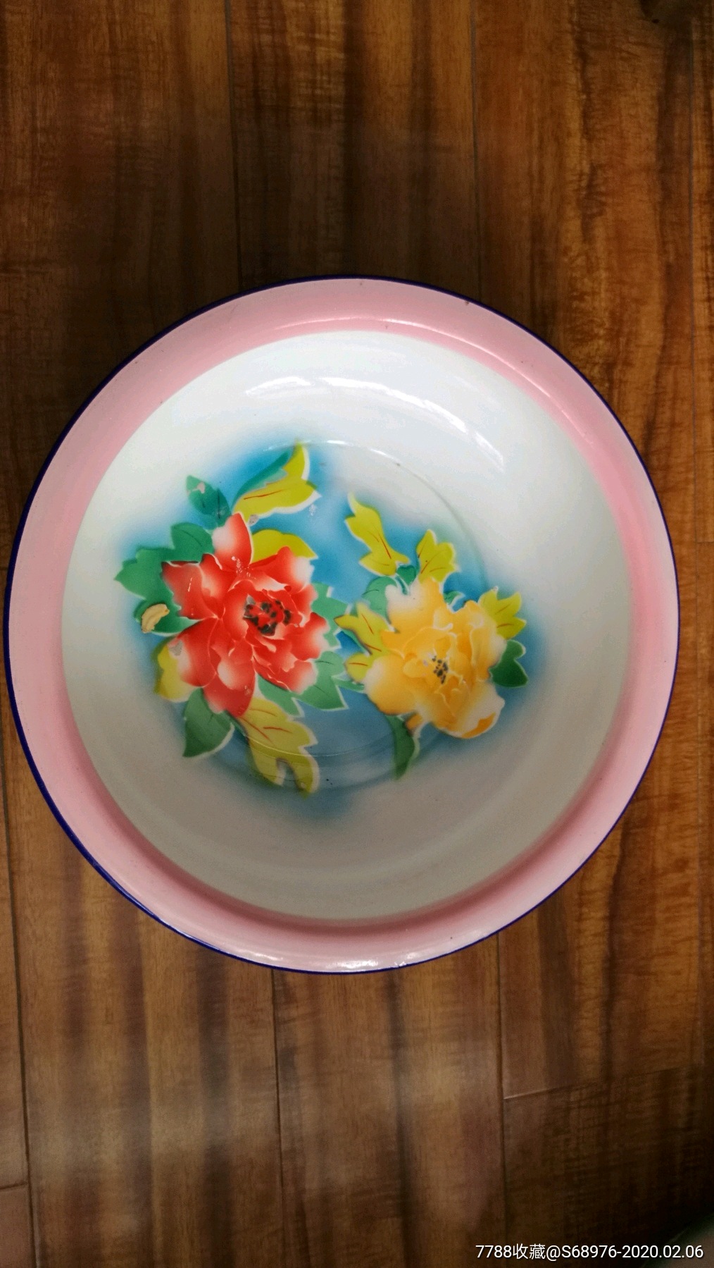 老搪瓷盆五六十年代柿子形搪瓷盆骆驼牌年代戏影视道具