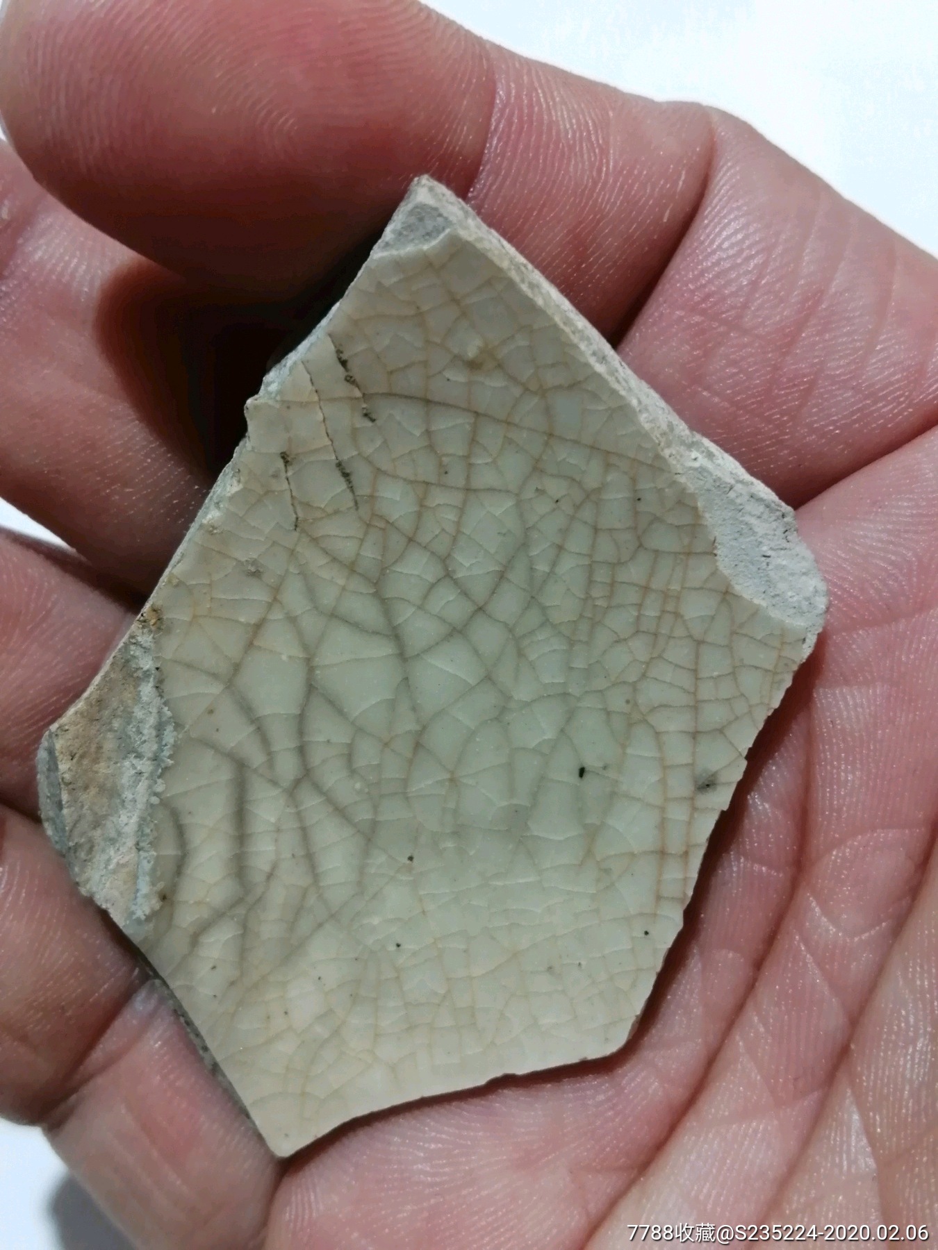 元哥窑米黄釉珍贵残片-瓷片-7788收藏