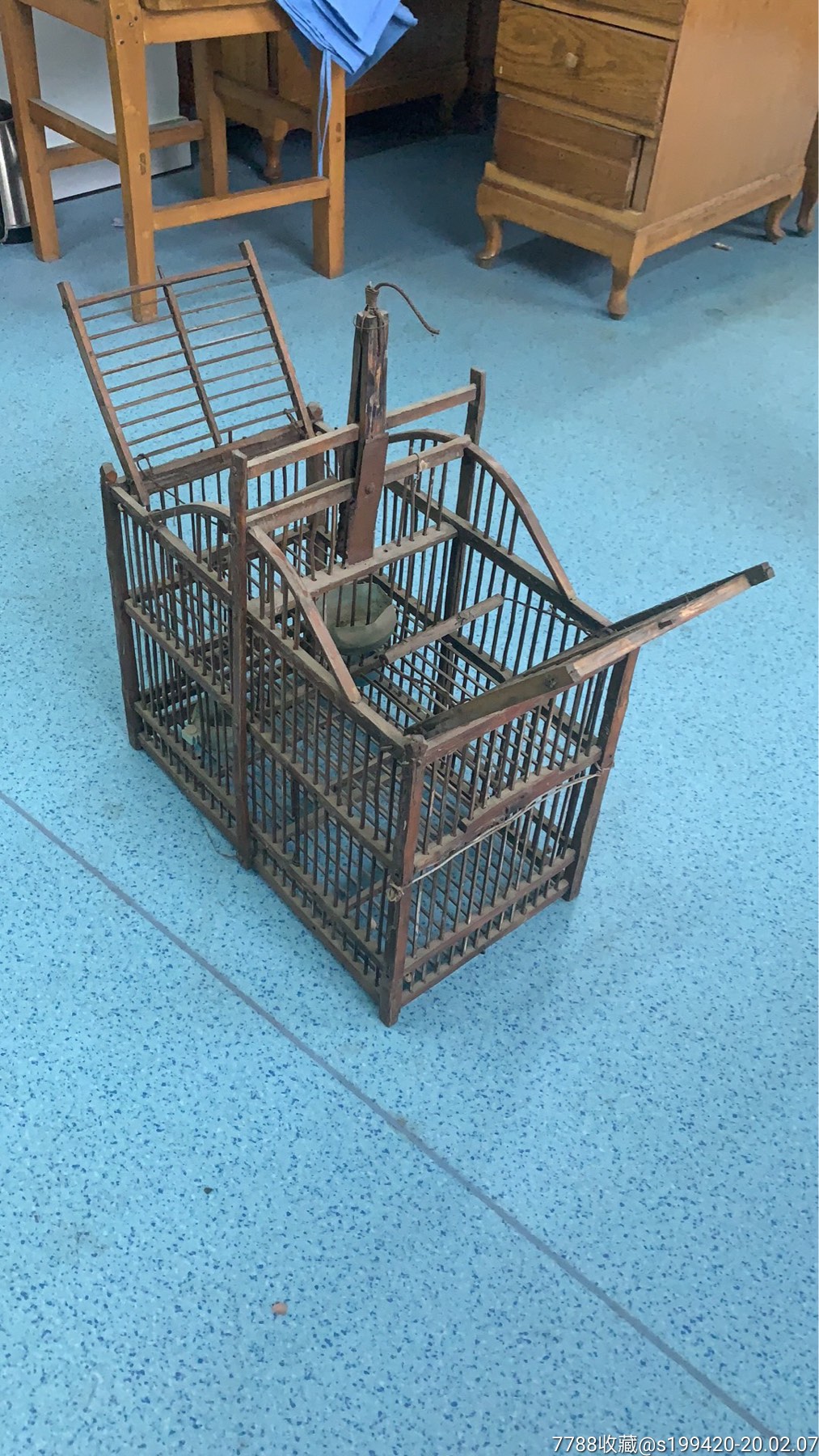 老竹制捉鸟工具.全品无损,正常使用.