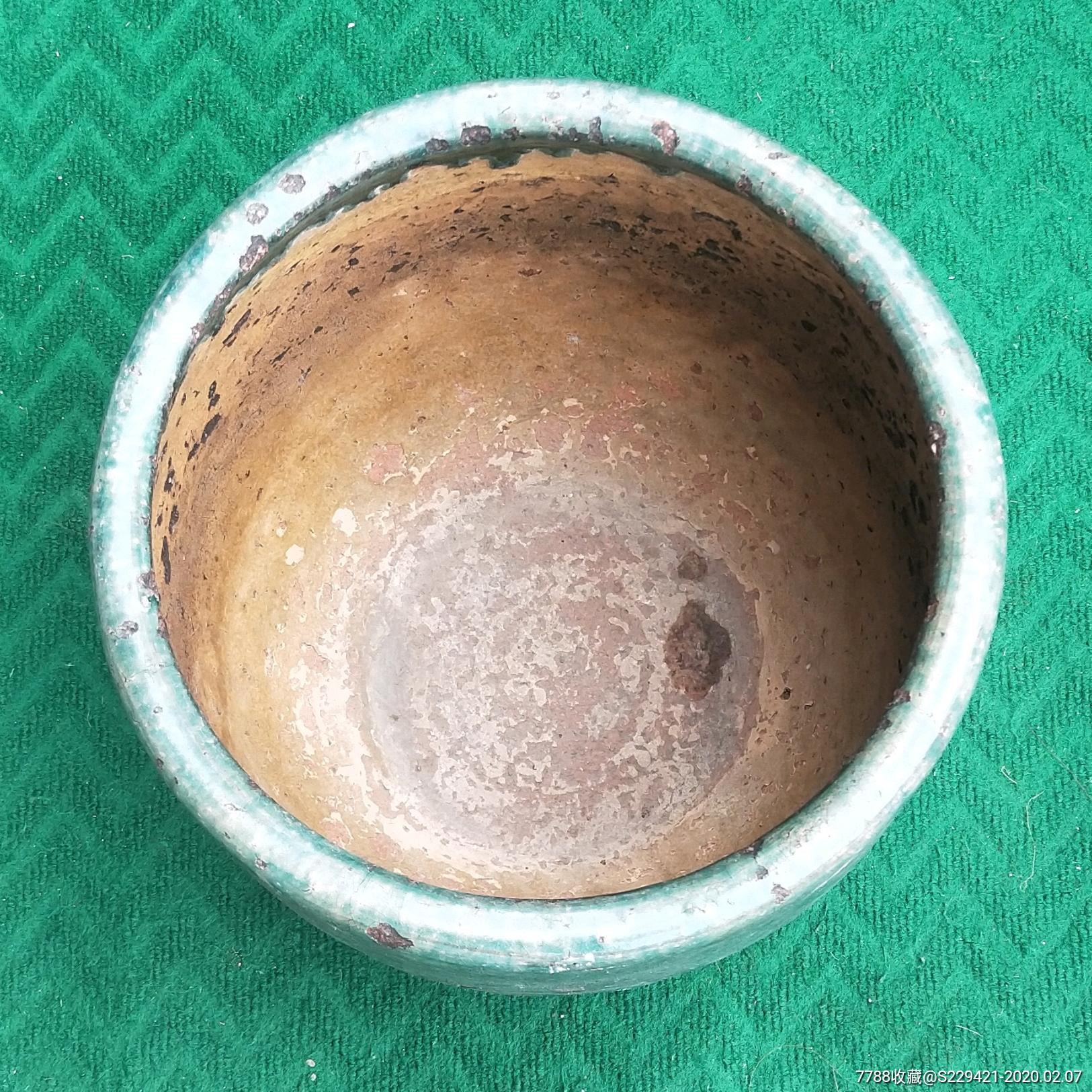 民国铜官窑绿釉红陶缸_红陶_第3张_7788陶器收藏