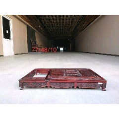 精品大红酸枝茶台，全料制作，无任何辅料，精雕细琢，四面雕梅兰竹菊，茶板雕刻人物双(se71000160)_7788收藏__收藏热线