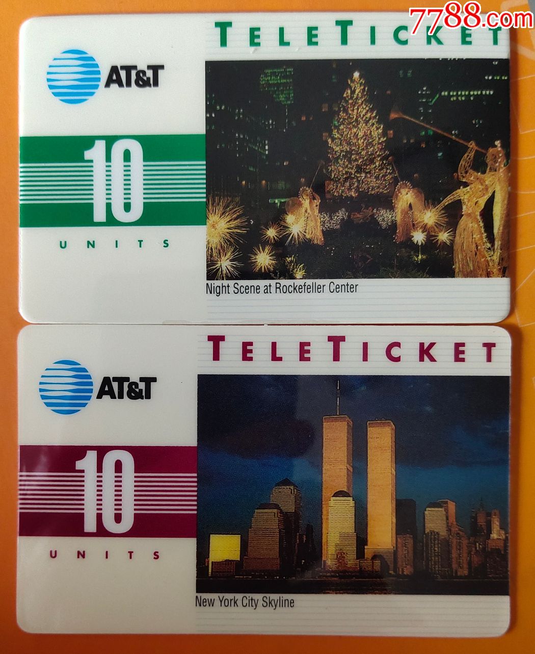 美国密码电话卡《双塔》2全旧套卡-ip卡/密码卡-7788收藏__收藏热线