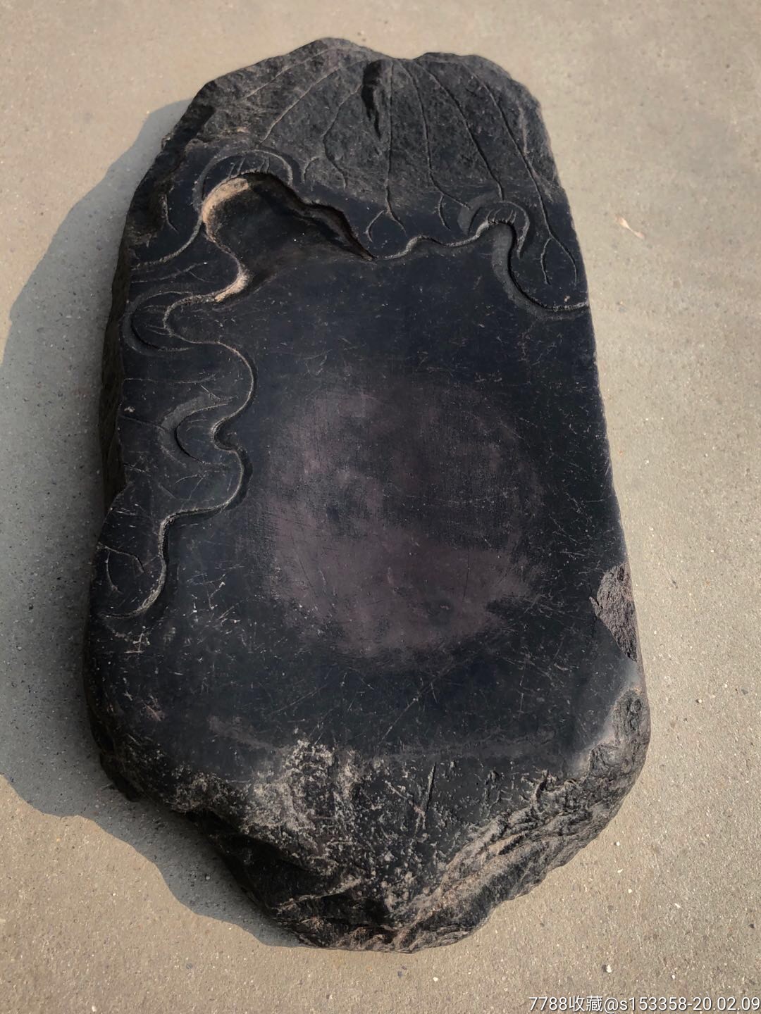 清代墨玉石文人书房个性随形砚台