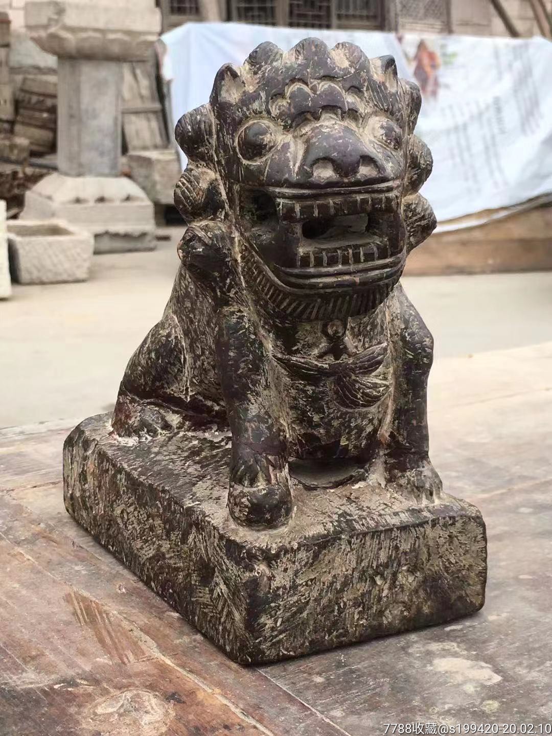 清代青石案头狮品相完好保存完整造型美观包浆一流1560元不包邮