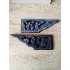 清代徽州木雕花板一对(se71022970)_7788收藏__收藏热线