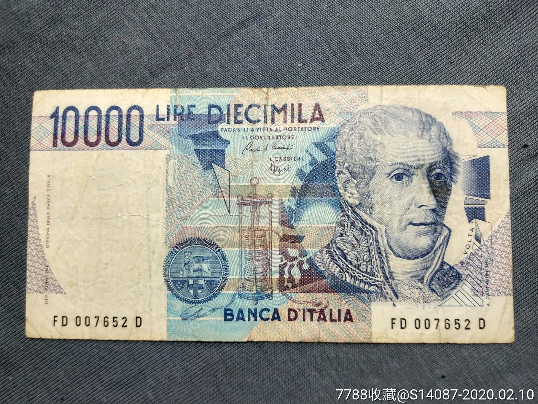 外国纸币10000意大利里拉