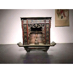 清代，保老佛龛，雕工精美。前脸描金。字，造型特出，牢固无松动，高度。85宽92厚(se71031192)_7788收藏__收藏热线