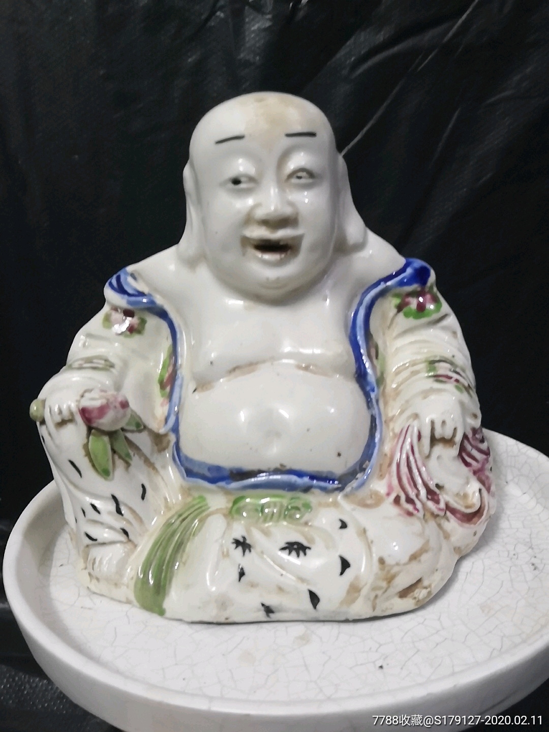 民国五彩开口笑弥勒佛