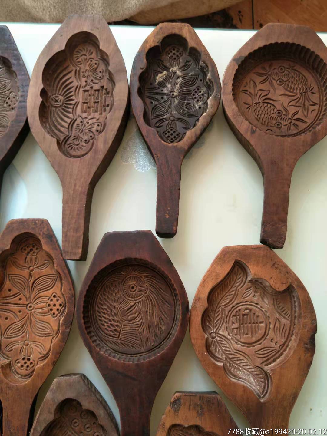 老的火烧模具15个喜模大号精中选精可做茶托果盘素雅简洁