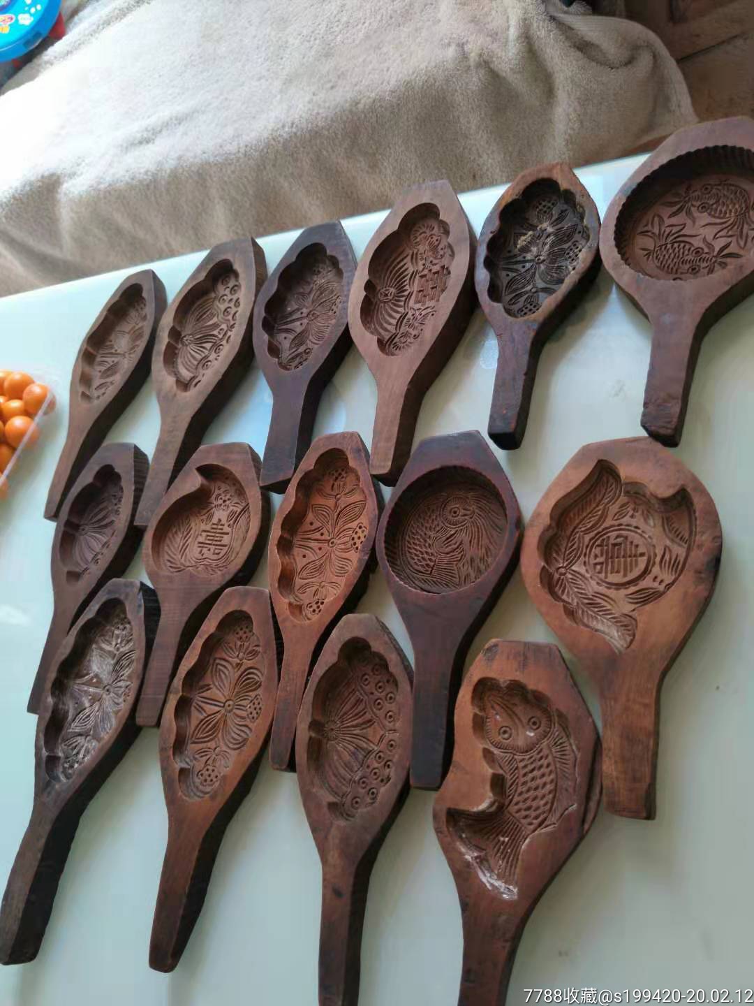 老的火烧模具15个喜模大号精中选精可做茶托果盘素雅简洁