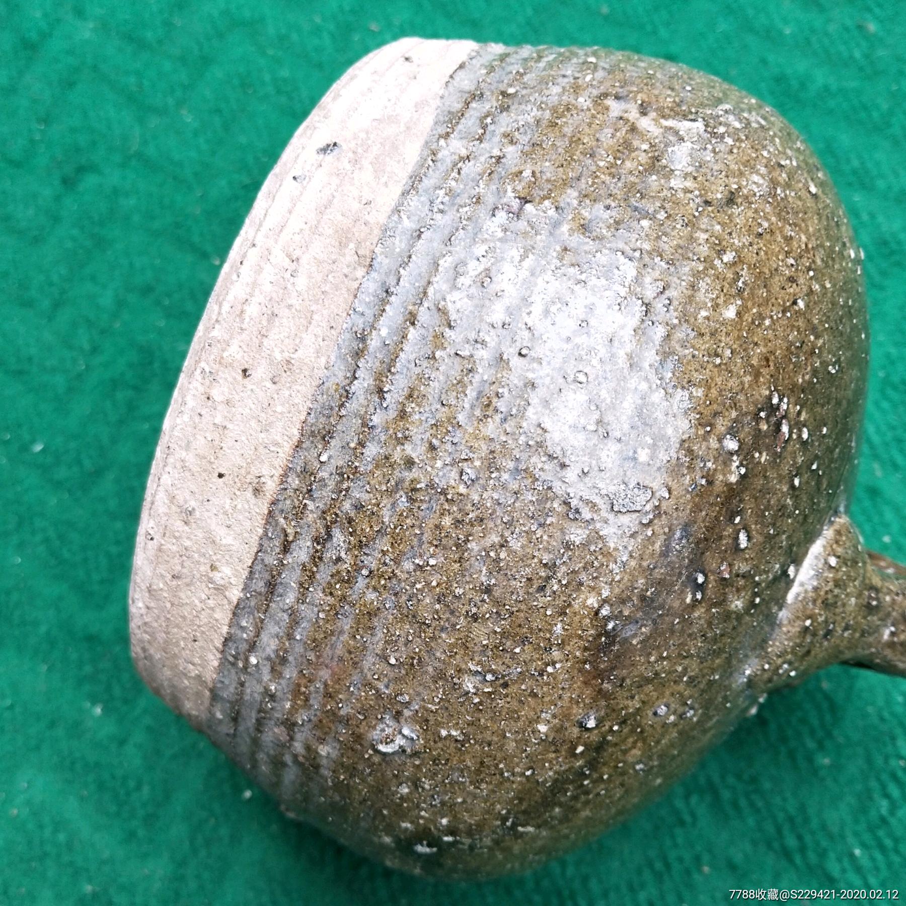 清代茄釉陶夜壶男用便器尿罐-白陶-7788老歌片