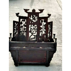 清中期～镜台或佛龛，动物花草雕工，精美漂亮，精品中的机品，难得少见，全品包老，尺(se71059947)_7788收藏__收藏热线