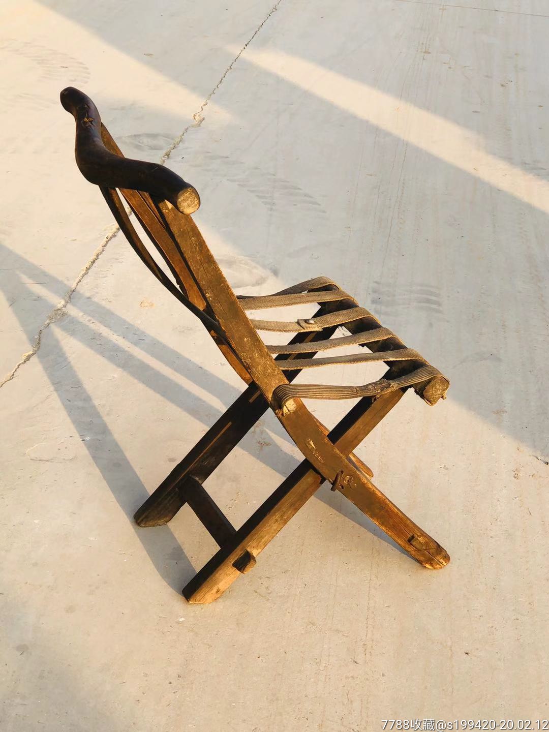 清代紫榆木马扎全品无松动