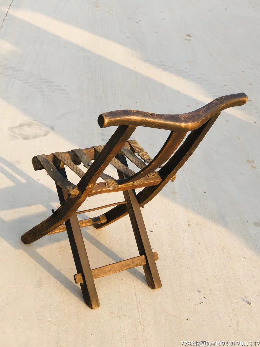 清代紫榆木马扎,全品无松动.-价格:460.