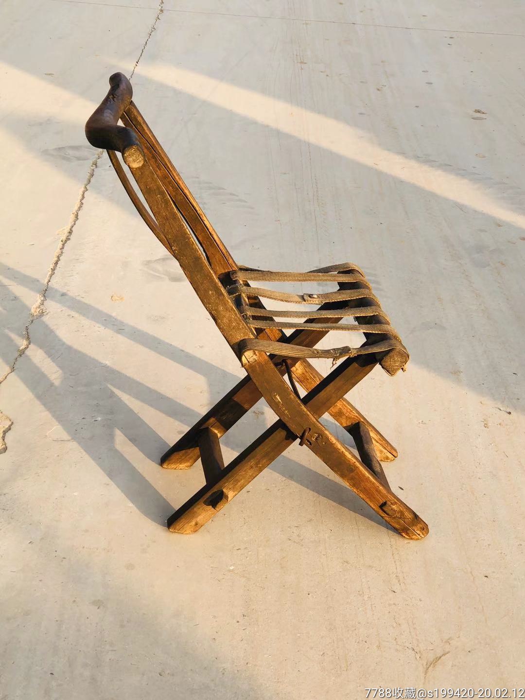 清代紫榆木马扎,全品无松动.-木椅/凳-7788旧家具收藏