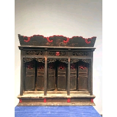 清代精品榆木精雕佛龛。做工精致，品相如图，难得佳品(se71060774)_7788收藏__收藏热线