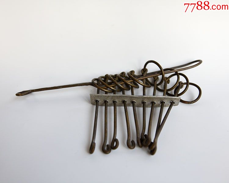 民国老铜九连环纯铜纯手工老玩具益智玩具包老保真