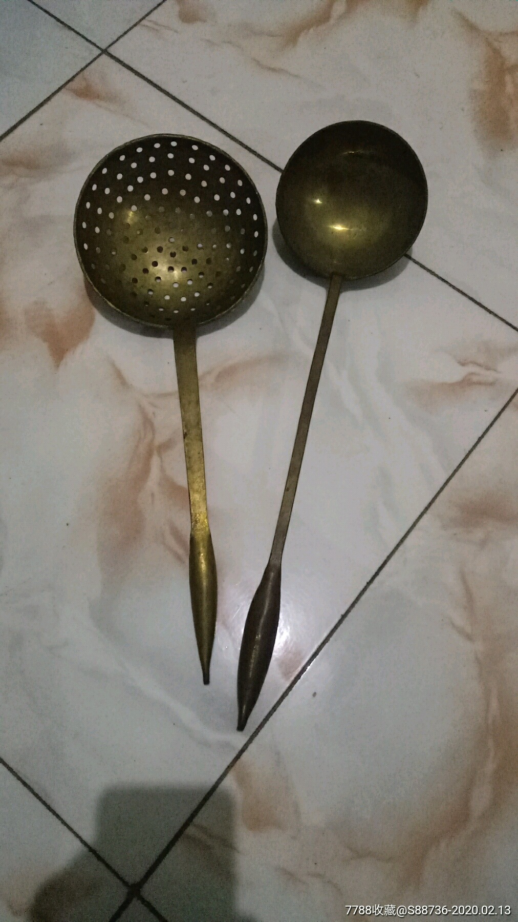 清代铜勺铜漏勺